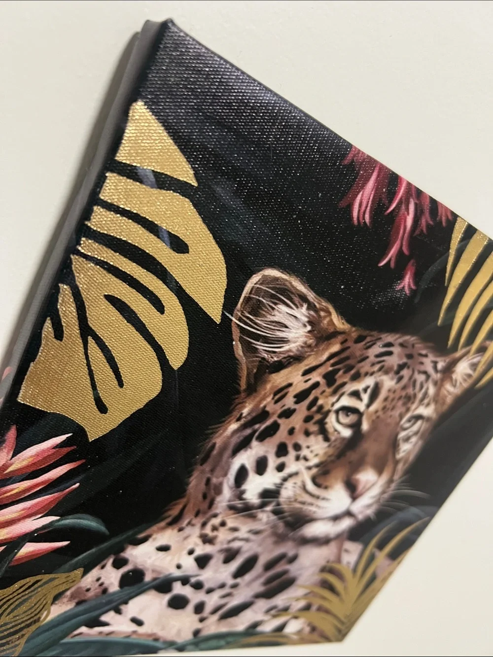 Bella Canvas Leopard Portrait Wall Art - Brown, Gold & Green